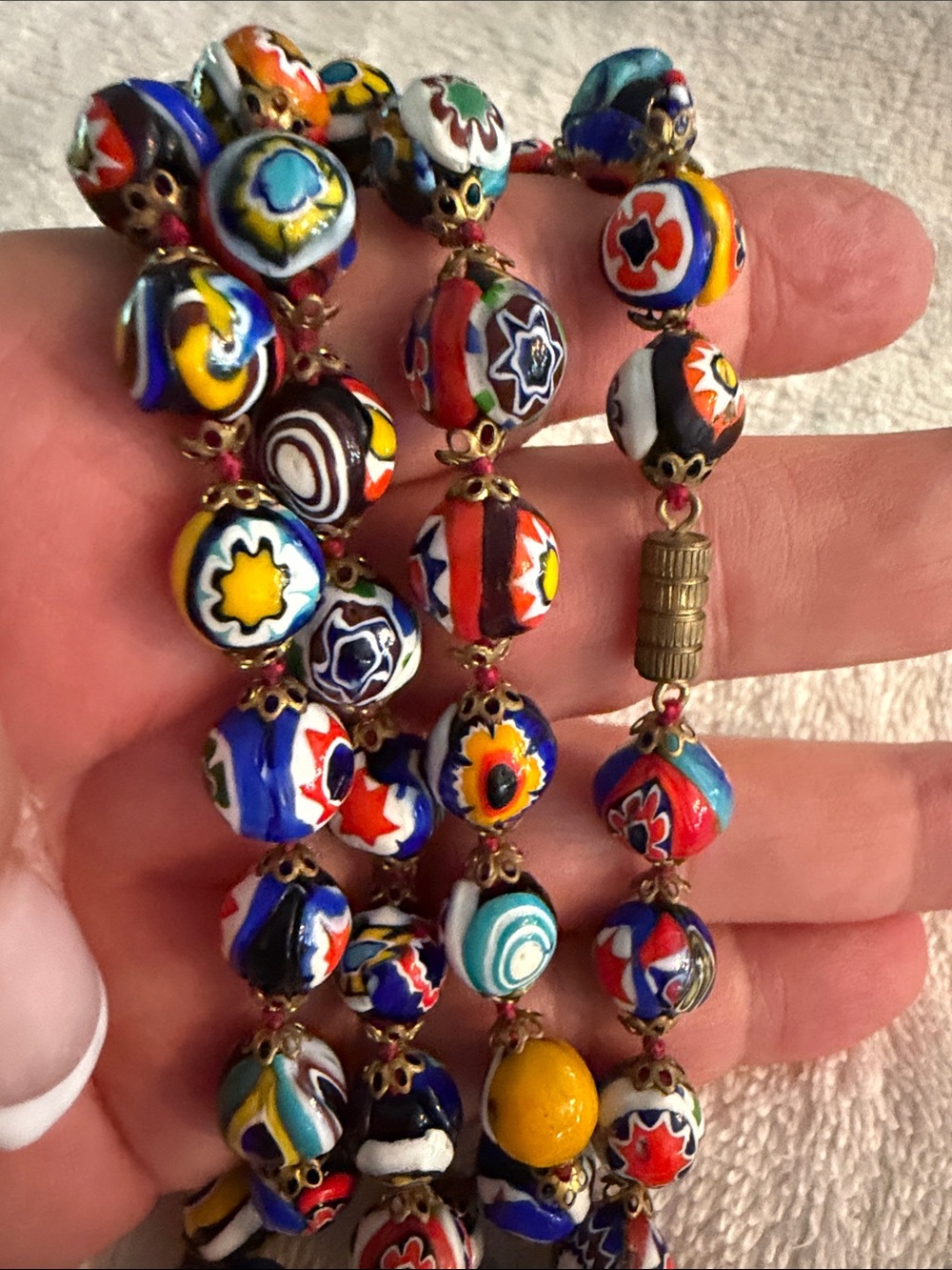 Multicolor Millefiori Glass Bead Necklace - Women Jewelry